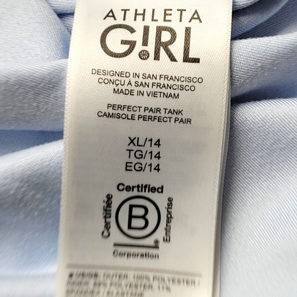 Athleta Girl Perfect Pair Tank In  Free Spirit Santorini Blue Size XL/14 - Picture 8 of 13